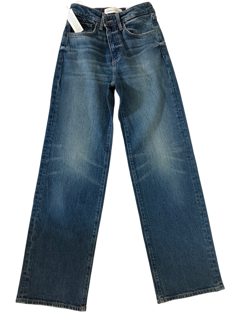 Denim Forum Women’s High-Rise Wide-Leg Jeans in Dark Blue